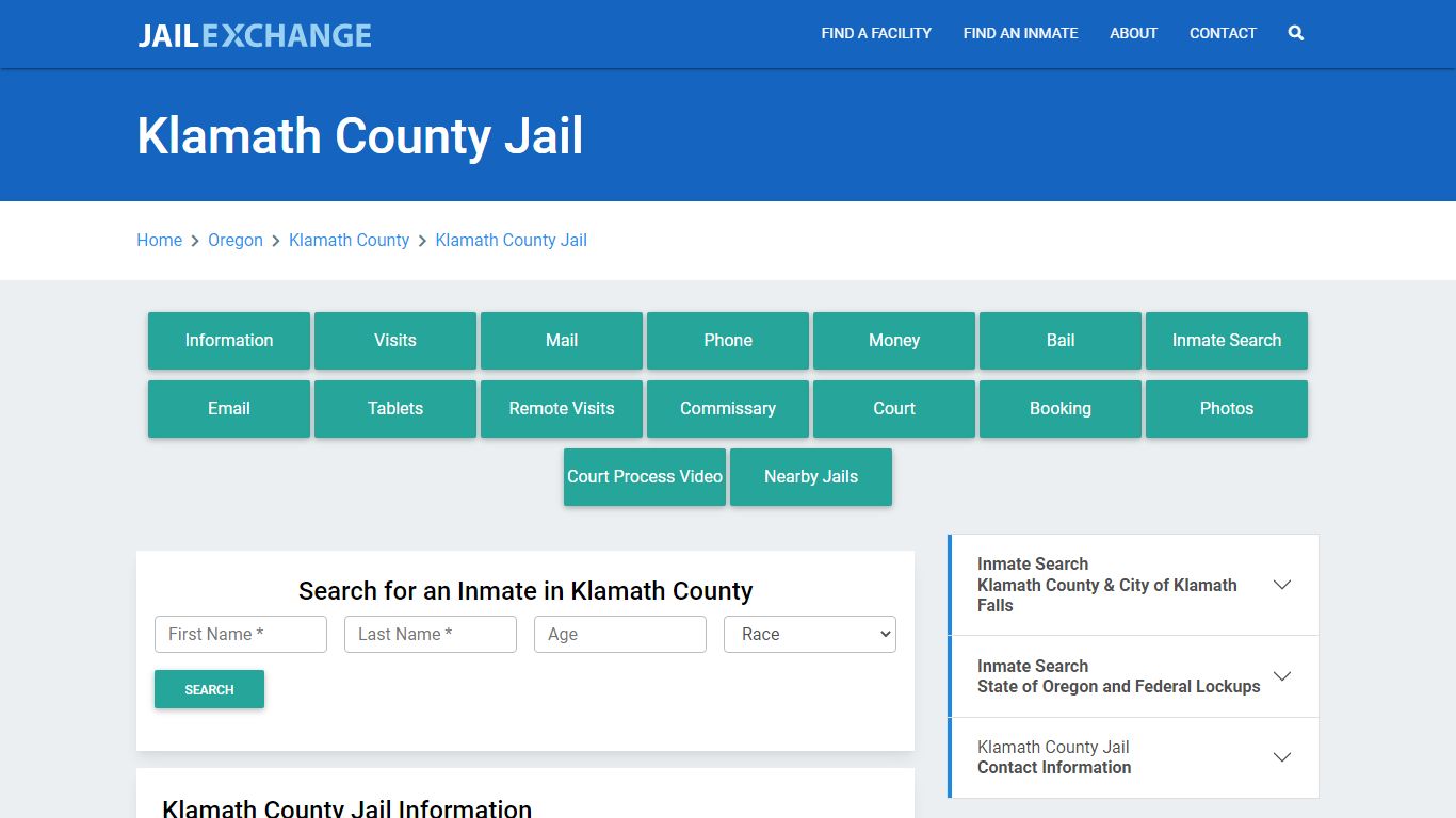 Klamath County Jail Roster Lookup, OR, Inmate Search